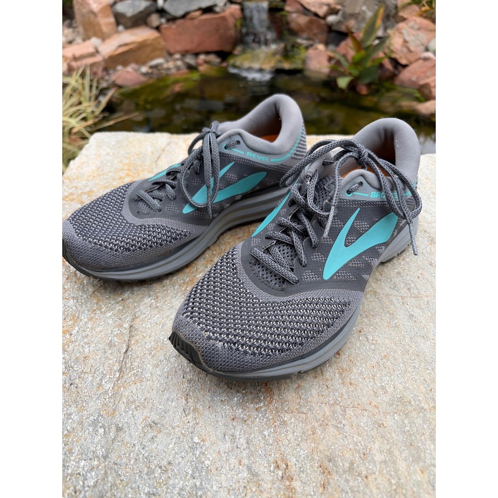 Brooks Revel Womens Running Shoes Grey Teal Mesh 1202491B037 Size 8.5 B - Picture 4 of 8